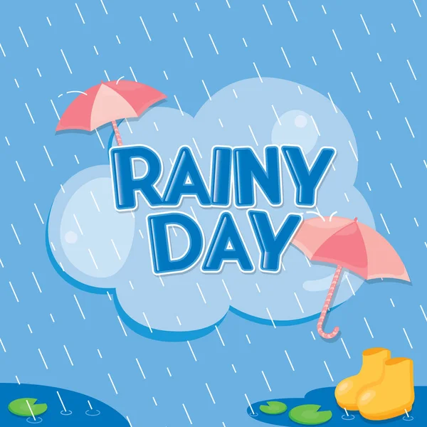 Illustration Banner Rainy Day Rainy Season Poster Vector — Stock Vector