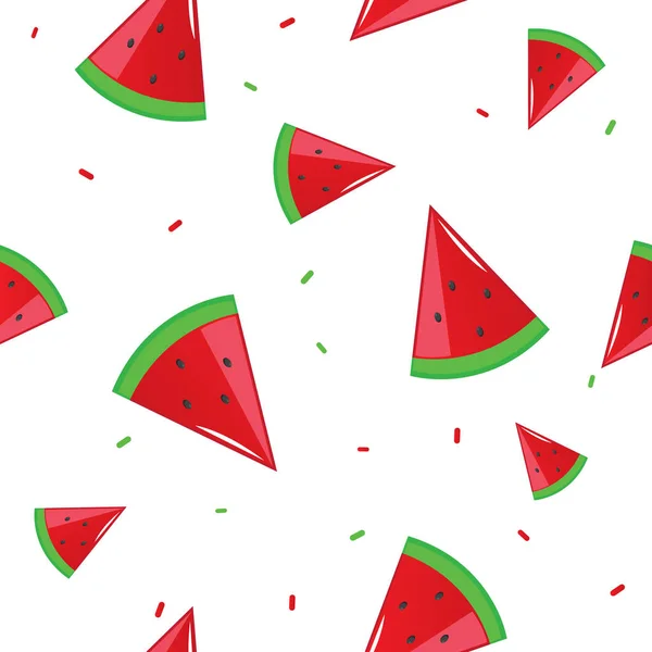 Bunte Wassermelone Nahtloses Muster Zitrusfrüchte Hintergrund Elemente Für Speisekarte Grußkarten — Stockvektor