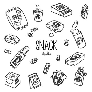 Snack ile el doodle stilleri. Doodle atıştırmalık.