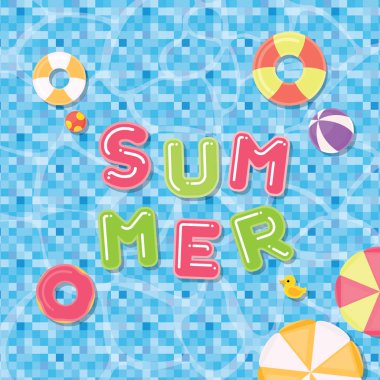 Havuz arka plan vektör illüstrasyon yaz şablonu.