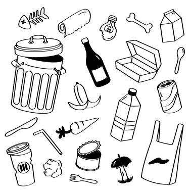 El çizim stilleri çöp. Atık doodle.