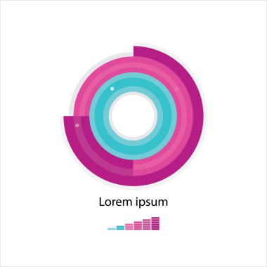 İnfografik öğeler. Renkli döngü şablonu afişi.