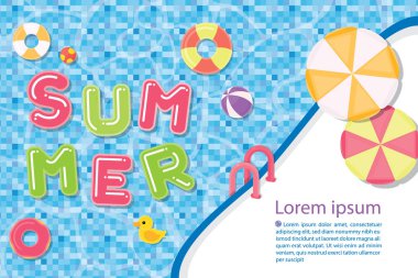 Havuz arka plan vektör illüstrasyon yaz şablonu.