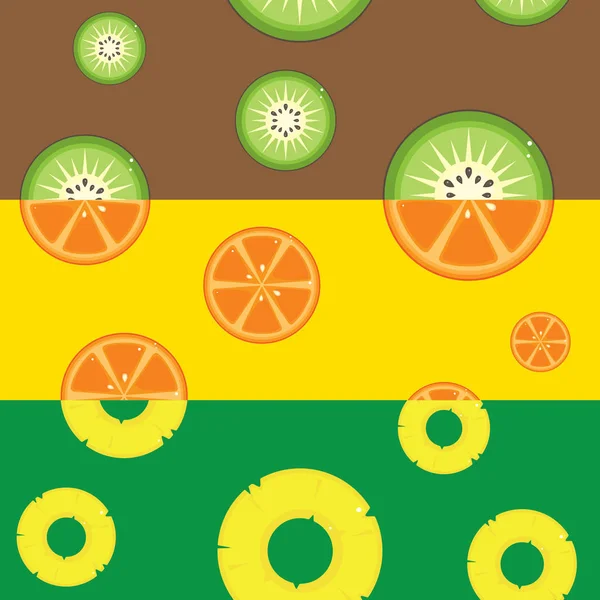 Bunte Früchte Muster Hintergrund Banner Mit Tropischen Früchten — Stockvektor