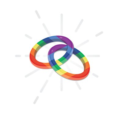 Lgbt gurur yüzüğü. Eşcinsel gururlu gökkuşağı ile kalbin temsili temsili