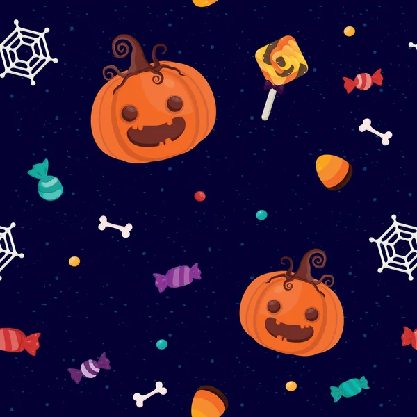 Minta Zökkenőmentes Halloween Szelleme Sötét Háttérrel Vektor Illusztráció Halloween Tapéta — Stock Vector