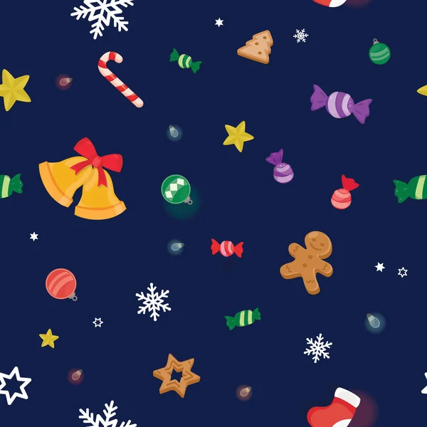 Cute Bezszwowy Wzór Dekoracji Bożego Narodzenia Ilustracja Wektora Boże Narodzenie — Wektor stockowy