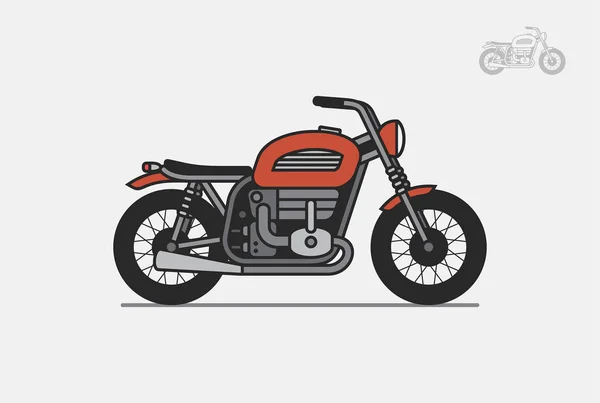 Moto Vintage Rouge Isolé Sur Fond Gris — Image vectorielle