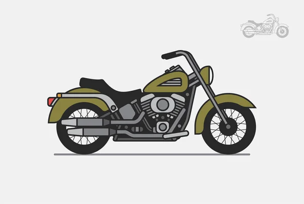 Moto Vintage Militaire Isolé Sur Fond Gris — Image vectorielle
