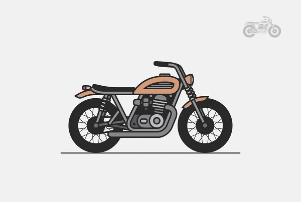 Motocicleta Vintage Marrón Aislado Sobre Fondo Gris — Vector de stock