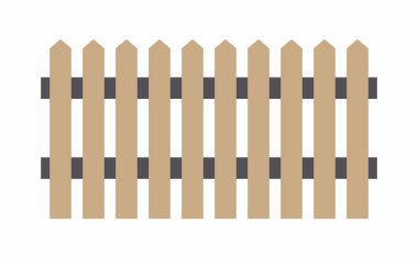 Kahverengi ahşap çit. düz stil. Beyaz arka plan üzerinde izole