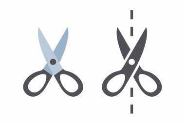 Makas Simgesi. Düz stil. Beyaz arkaplanda izole