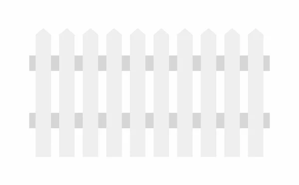 Білий Дерев Яний Паркан Плоский Стиль Ізольовані Білому Фоні — стоковий вектор