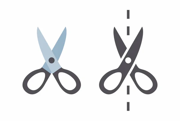 Scissors Icon Flat Style Isolated White Background — Stock Vector