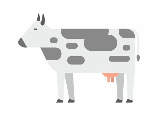 Kráva Ikona Plochý Izolované Bílém Pozadí — Stockový vektor