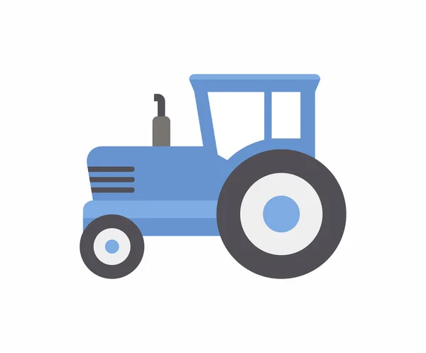 Icono Del Tractor Azul Estilo Plano Aislado Sobre Fondo Blanco — Archivo Imágenes Vectoriales