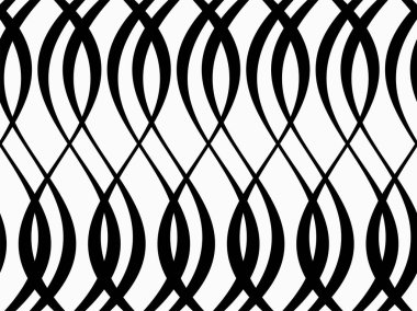 Dalgalar ile soyut geometrik desen. Tek renkli süs. Beyaz arka plan üzerinde izole