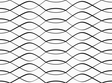Dalgalar ile soyut geometrik desen. Tek renkli süs. Beyaz arka plan üzerinde izole