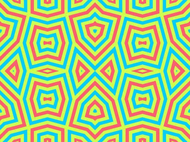 Hatları ile soyut geometrik desen. Renkli süs. yeşil arka plan üzerinde izole