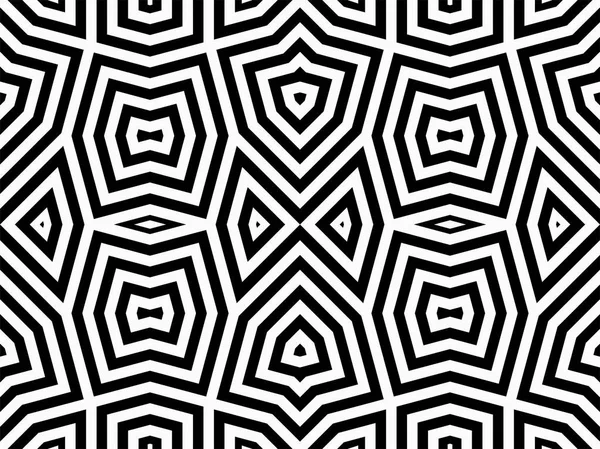 Abstrakcyjny Wzór Geometryczny Linią Monochromatyczne Ornament Białym Tle — Wektor stockowy