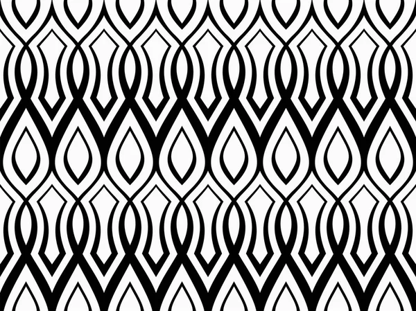 Abstrakcyjny Wzór Geometryczny Ornamentem Falistych Linii Monochromatyczne Ornament Białym Tle — Wektor stockowy