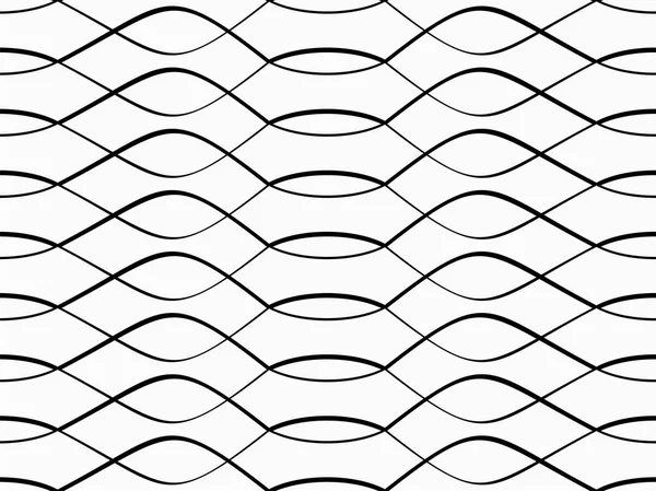 Schéma Géométrique Abstrait Avec Ondes Ornement Monochrome Isolé Sur Fond — Image vectorielle