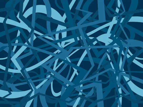 Αφηρημένη Γεωμετρικό Μοτίβο Τυχαία Χαοτικές Γραμμές Πολύχρωμο Στολίδι Απομονωμένα Μπλε — Διανυσματικό Αρχείο