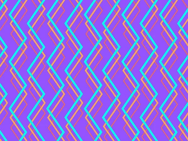 Abstrakte Geometrische Muster Mit Linien Farbenfroher Schmuck Isoliert Auf Violettem — Stockvektor