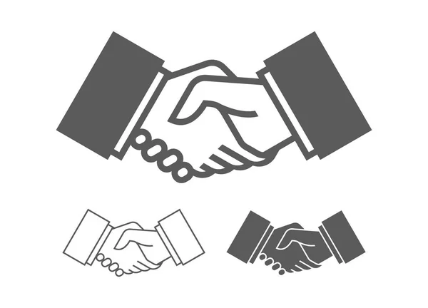 Business Handshake Ikony Monochromatycznym Stylu Białym Tle — Wektor stockowy