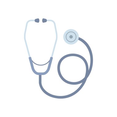 Stetoskop. Düz stil. Beyaz arka plan üzerinde izole 