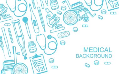 Tıbbi geçmişi. Düz stil. Beyaz arka plan üzerinde izole 