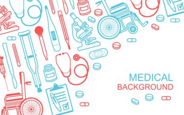 Tıbbi geçmişi. Düz stil. Beyaz arka plan üzerinde izole 