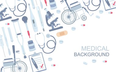 Tıbbi geçmişi. Düz stil. Beyaz arka plan üzerinde izole 