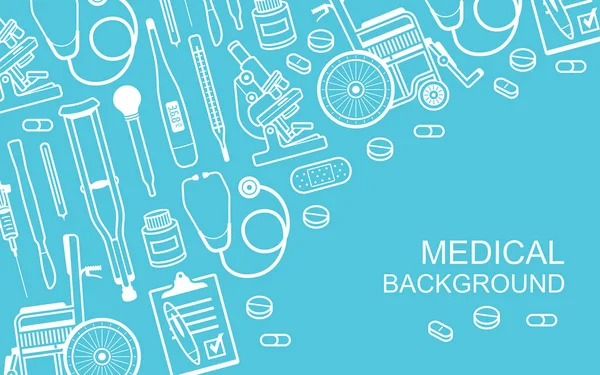 Tıbbi geçmişi. Düz stil. üzerinde mavi arka plan izole 