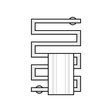 Isıtmalı havlu Ray. tek renkli stil. Beyaz arka plan üzerinde izole 