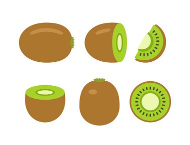 kivi. düz stil. Beyaz arka plan üzerinde izole