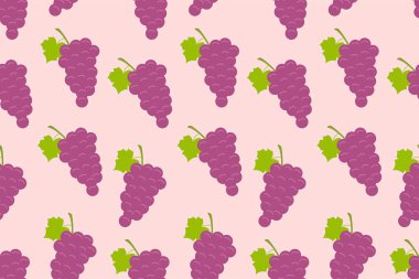 Üzüm ile Seamless modeli. düz stil. pembe arka plan izole