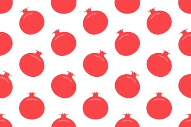 Granat ile Seamless modeli. düz stil. Beyaz arka plan üzerinde izole