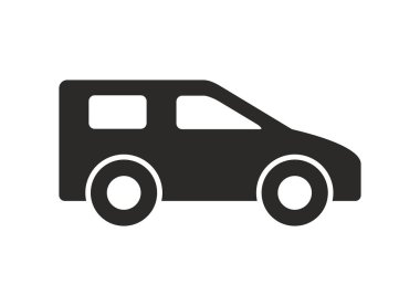 Araba simge, tek renkli stil. Beyaz arka plan üzerinde izole