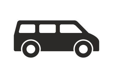 Otobüs simge, tek renkli stil. Beyaz arka plan üzerinde izole