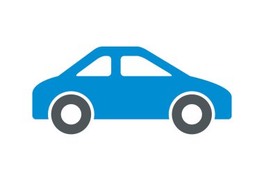 Araba simgesi, düz stil. Beyaz arka plan üzerinde izole