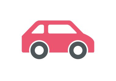 Araba simgesi, düz stil. Beyaz arka plan üzerinde izole