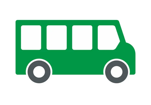 Otobüs Simgesi Düz Stil Beyaz Arka Plan Üzerinde Izole — Stok Vektör