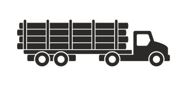 Kamyon simge, tek renkli stil. Beyaz arka plan üzerinde izole