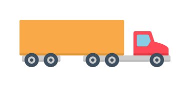 Kamyon simgesi, düz stil. Beyaz arka plan üzerinde izole