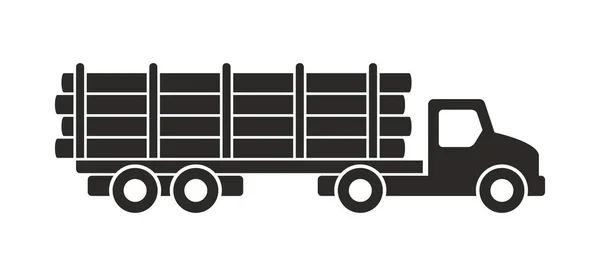 トラック アイコン モノクロ スタイル 白い背景に分離 — ストックベクタ
