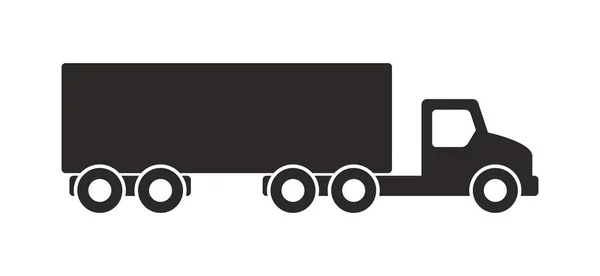 Vrachtwagen Pictogram Zwart Wit Stijl Geïsoleerd Witte Achtergrond — Stockvector