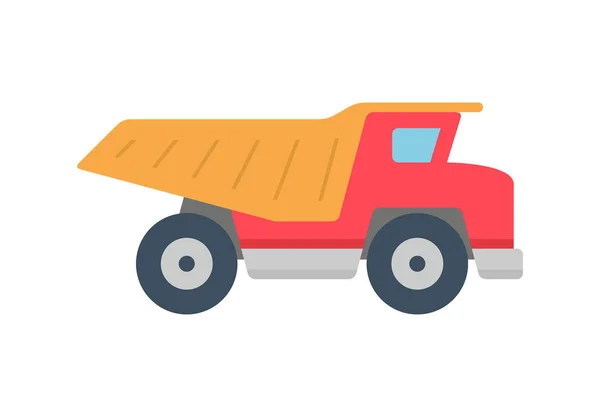 Dump Truck Icon Flat Style Isolated White Background — Stock Vector