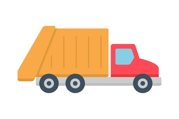 Garbage Truck Icon Flat Style Isolated White Background — Stock Vector