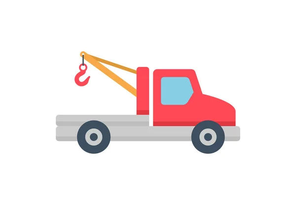 Tow Truck Icon Flat Style Isolated White Background — Stock Vector
